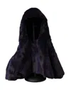 Dolce & Gabbana Black Weasel Fur Whole Head Wrap Hat In Black