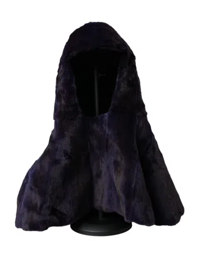 Dolce & Gabbana Hat9564 Weasel Fur Head Wrap Winter Hat In Black