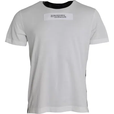 Dolce & Gabbana Black White Camouflage Round Neck T-shirt In Grey
