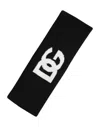 Dolce & Gabbana Black White Cashmere Headband Dg Logo One Size Hat In Black