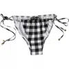 Dolce & Gabbana Black White Check Swimwear Beachwear Bottom Bikini In Black And White