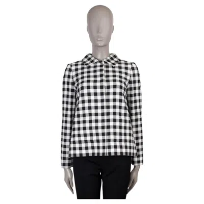 Pre-owned Dolce & Gabbana Black White Cotton 2015 Gingham Jacket 40 S
