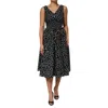 Dolce & Gabbana Black White Cotton Polka Dot Print V Neck Dress In Black