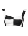 Dolce & Gabbana Black White Cropped Bustier Corset Bra Top In Black