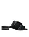 Dolce & Gabbana Black White Crystal Slides Sandals Women's Shoes In Black And White