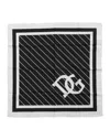 Dolce & Gabbana Black White Dg Logo Square Men Foulard Men's Scarf