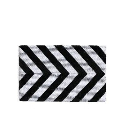 Dolce & Gabbana Black White Gold Frame Clutch Evening Party Purse Bag Black/white In ["white","yellow","black","gold Tone"]