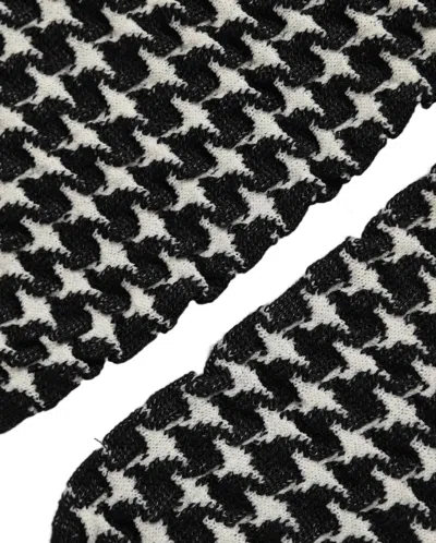 Dolce & Gabbana Black White Houndstooth Ankle Length Socks