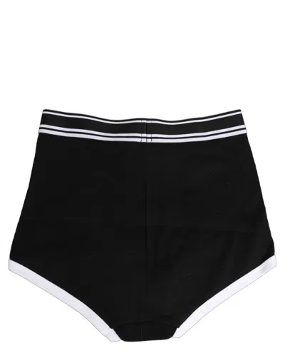 Dolce & Gabbana Black White Logo Waistband Coulotte Panty Underwear In Multi