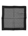 Dolce & Gabbana Black White Patterned Square Foulard Scarf