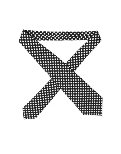 Dolce & Gabbana Black White Polka Dot Silk Adjustable Women Necktie Tie In Multi