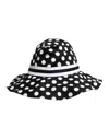 Dolce & Gabbana Black White Polka Dot Wide Brim Bucket Hat In Black