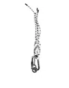 Dolce & Gabbana Black White Polyester Tape String Dg Logo Keychain Keyring In Multi