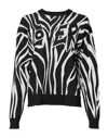 Dolce & Gabbana Black White Print Women Pullover Sweater In Black