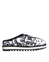 Dolce & Gabbana Black White Quilted Logo Sandals Slides Men's Shoes In Black And White