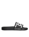Dolce & Gabbana Rubber Beachwear Sliders With Dg Logo In Multicolor