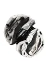 Dolce & Gabbana Black White Silk Floral Lace Crystal Accessory Hair Claw In Multi