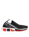 Dolce & Gabbana Black White Slip On Sorrento Sneakers Shoes In Multi