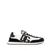 Dolce & Gabbana Low-top Mesh Sneakers With Suede Inserts In Black