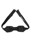 Dolce & Gabbana Black White Stitched Silk Men Neck Bow Tie In Black