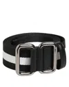 Dolce & Gabbana Black White Striped Metal Buckle Men Belt In Multi