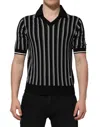 Dolce & Gabbana Knit Polo En Soie In Black