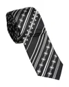Dolce & Gabbana Black White Stripes Silk Adjustable Neckmen's Men's Tie In Black And White