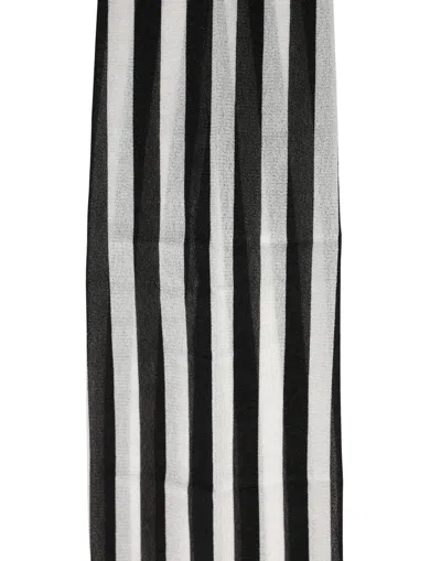 Dolce & Gabbana Black White Stripes Tights Stocking Pantyhose Socks