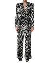 Dolce & Gabbana Black White Viscose Zebra Pattern Jumpsuit In Black