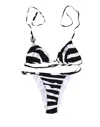 Dolce & Gabbana Striped Bikini In Black