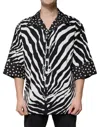 Dolce & Gabbana Black White Zebra Button Down Oversize Shirt In Black And White