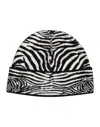 Dolce & Gabbana Black White Zebra Knitted Winter Beanie Men's Hat