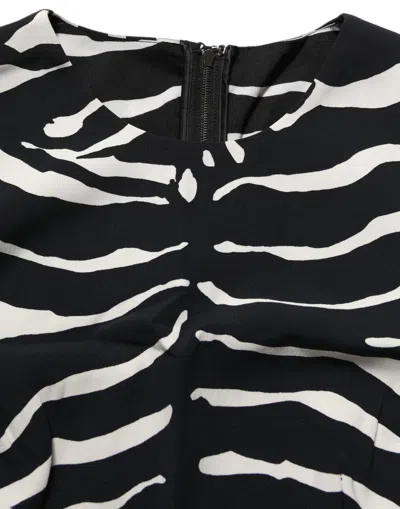 Dolce & Gabbana Black White Zebra Sleeveless Cropped Tank Top