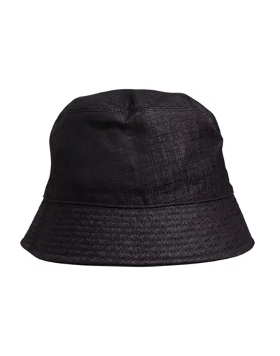 Dolce & Gabbana Black Wide Brim Nylon Bucket Men's Hat