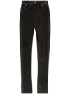 Dolce & Gabbana Charcoal Stretch Corduroy Pant In Black