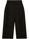 Dolce & Gabbana Tailored Knee-length Wool Trousers In Black