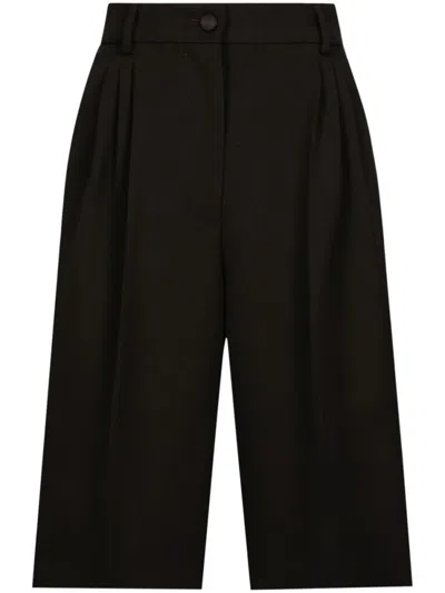 DOLCE & GABBANA BLACK WIDE LEG SHORT