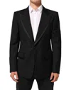 Dolce & Gabbana Black Wool 1 Button Suit Jacket Men Blazer In Black