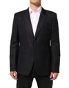Dolce & Gabbana Black Wool 2 Buttons Suit Jacket Men Blazer In Black