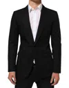 Dolce & Gabbana Black Wool 2 Buttons Suit Men Jacket Blazer In Black