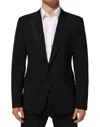 Dolce & Gabbana Black Wool 2 Buttons Suit Men Jacket Blazer In Black
