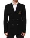 Dolce & Gabbana Black Wool 2 Buttons Suit Men Jacket Blazer In Black
