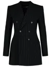 Dolce & Gabbana Double-breasted Pinstriped Blazer In Black