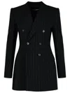 Dolce & Gabbana Double-breasted Pinstriped Blazer In Black