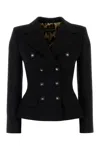 Dolce & Gabbana Tailored Double-breasted Wool Blazer With Button Detailing In Black