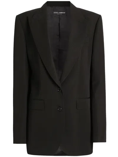 Dolce & Gabbana Black Wool Blazer Jacket