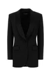 Dolce & Gabbana Black Stretch Wool Blend Blazer In Black
