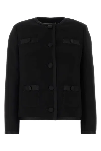DOLCE & GABBANA BLACK WOOL BLEND BLAZER