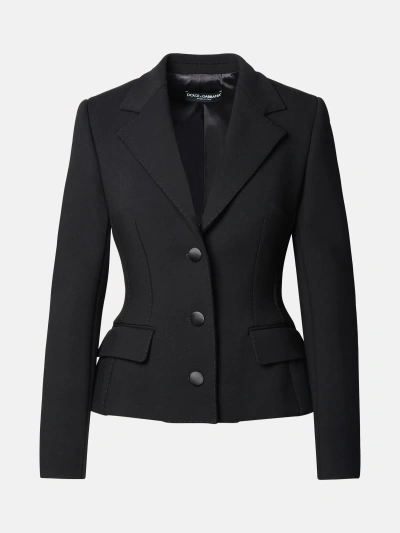 Dolce & Gabbana Black Wool Blend Blazer