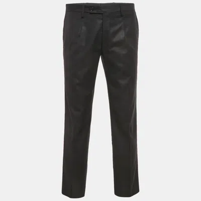 Pre-owned Dolce & Gabbana Black Wool Blend Formal Trousers M